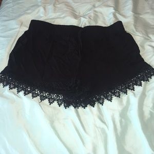 Plain black shorts